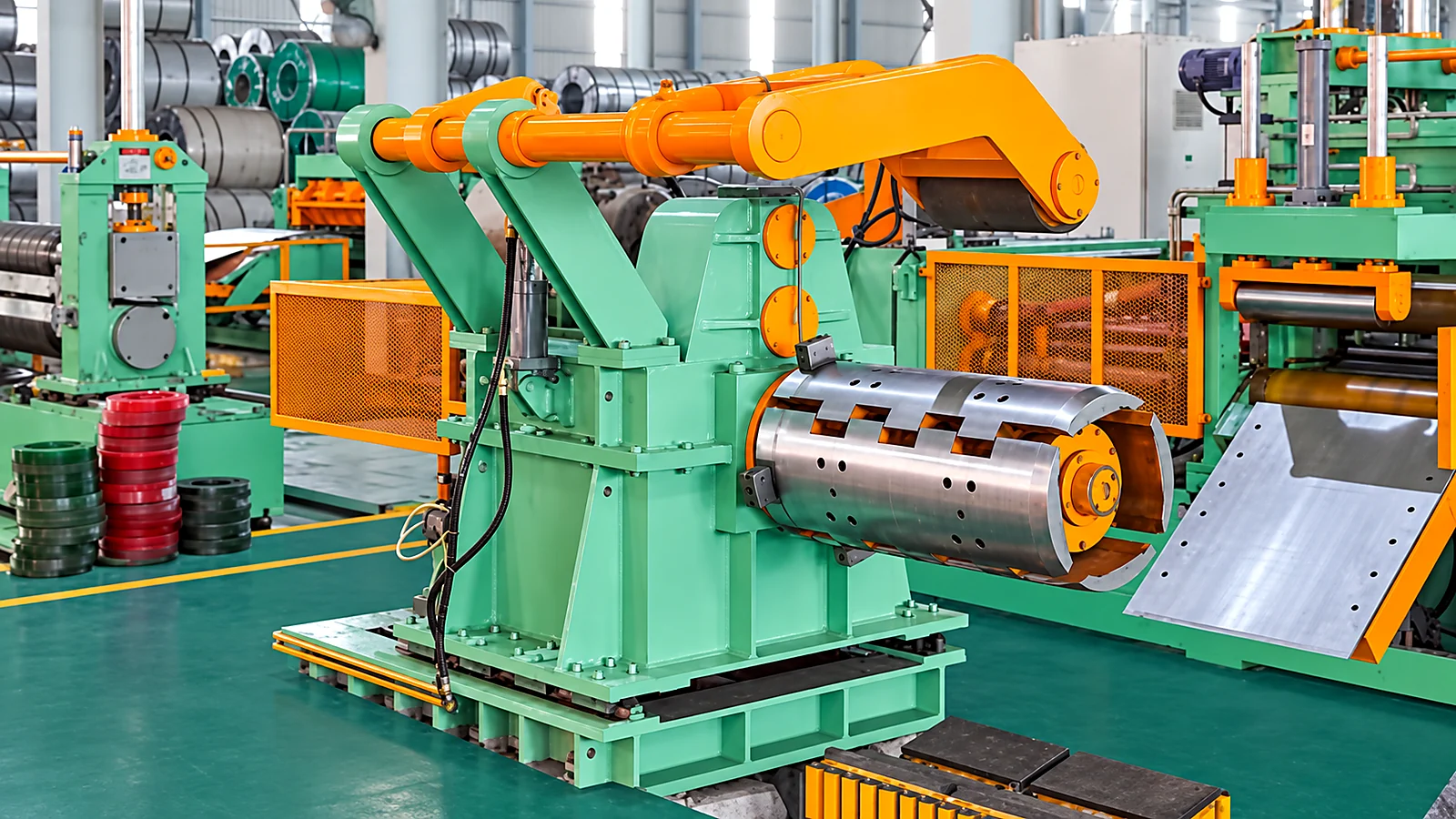 Unit rotary shear lini cut to length 850 mm kecepatan tinggi