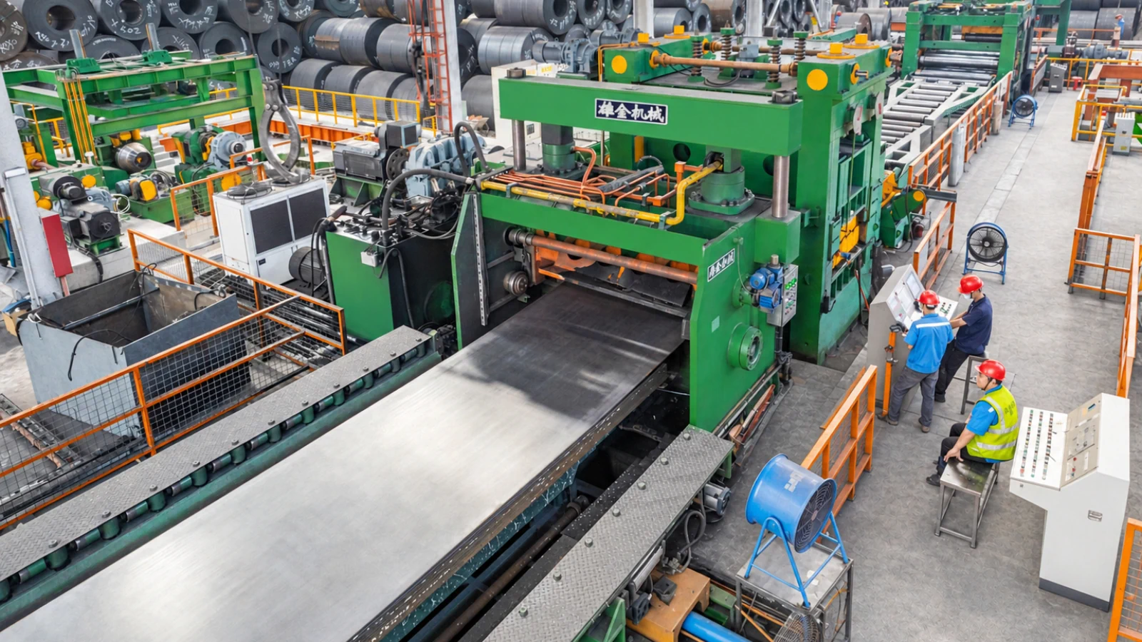Lini stop shear utama memproses pelat hot rolled lebar setelah perataan